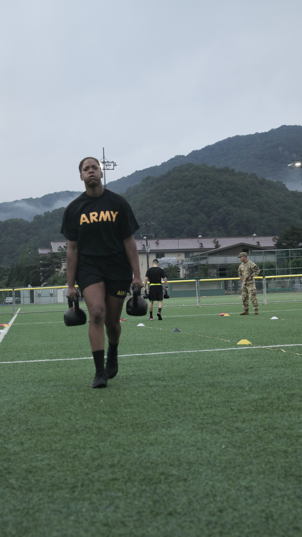USARPAC BWC 2021: South Korea, United States Army Japan, Spc. Brooke Hendricks preforms the Sprint, Drag, Carry exercise