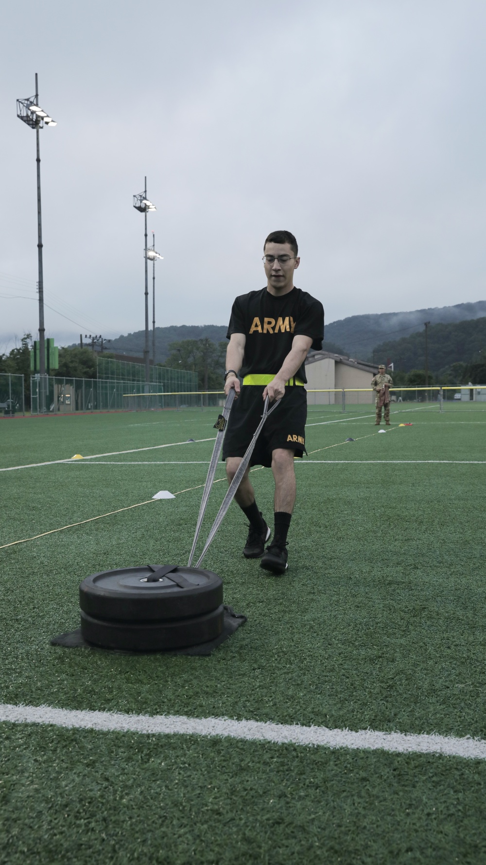 USARPAC BWC 2021: South Korea, 94th Army Air and Missile Defense Command, Spc. Uriel Trejo preforms the Sprint, Drag, Carry exercise