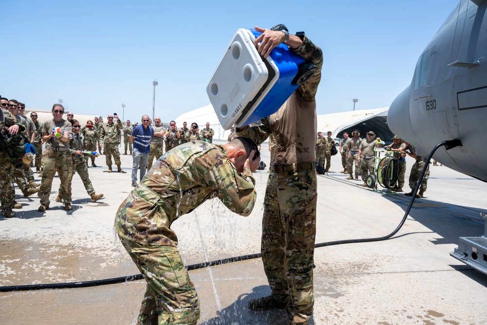 Brig. Gen. Larry Broadwell, 380th Air Expeditionary Wing Commanders Fini-Flight