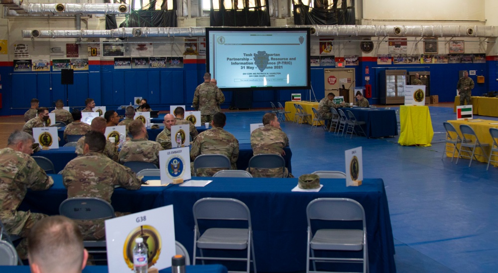 Task Force Spartan command and section leaders attend the TF Spartan Partnership Training Information Resources Conference