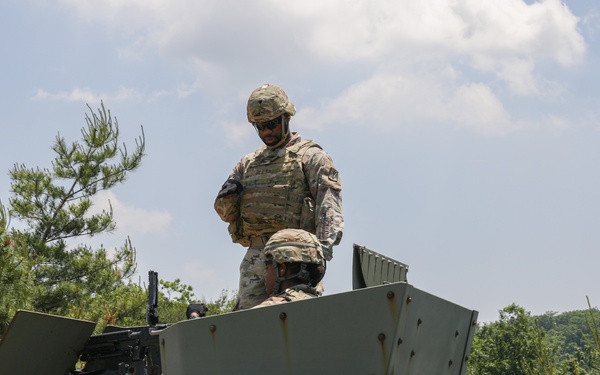 USARPAC BWC 2021: South Korea, United States Army Japan, Spc. Brooke Hendricks fires a Mounted 240B Machine Gun