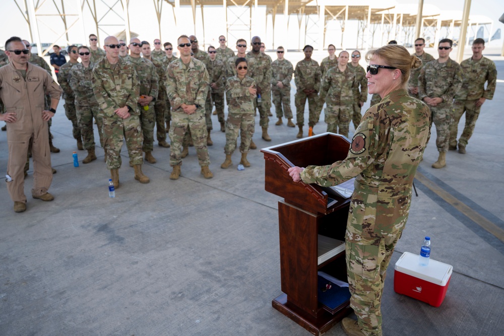 380th Expeditionary Operations Support Squadron Change of Command Ceremony