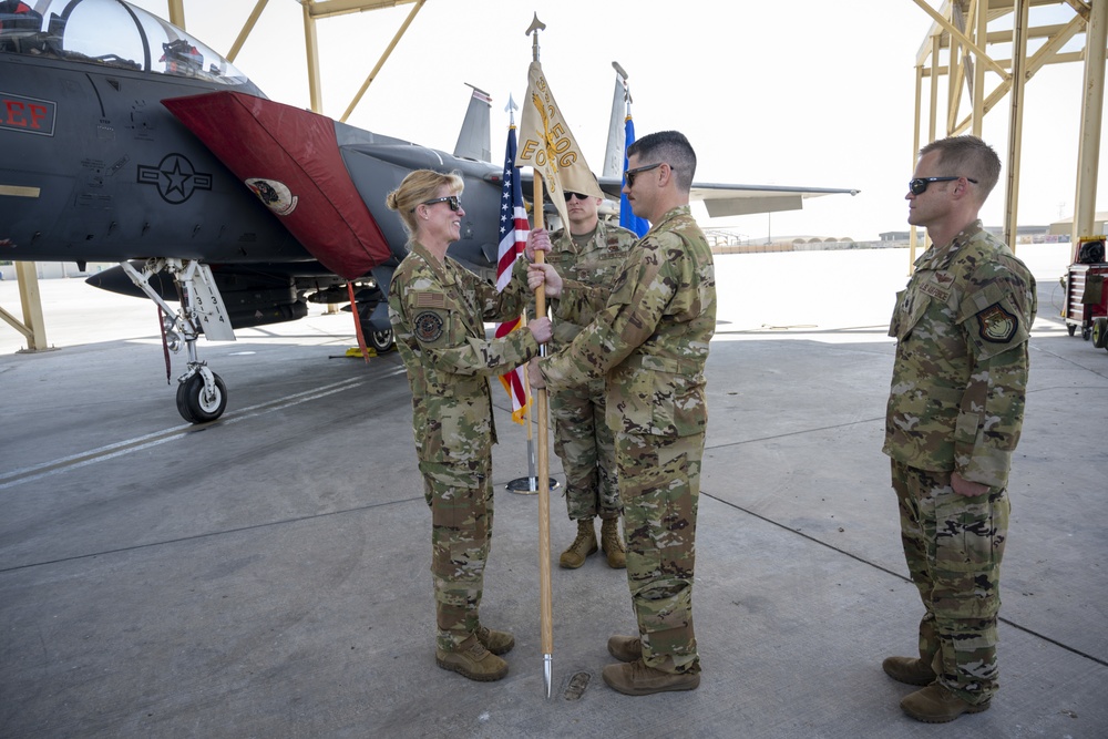 380th Expeditionary Operations Support Squadron Change of Command Ceremony