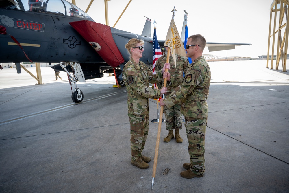 380th Expeditionary Operations Support Squadron Change of Command Ceremony