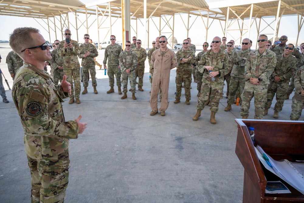 380th Expeditionary Operations Support Squadron Change of Command Ceremony