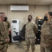 Command Sgt. Maj. Michael Perry visits Soldiers of the Joint Military Mail Terminal