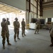 Command Sgt. Maj. Michael Perry visits Soldiers of the Joint Military Mail Terminal