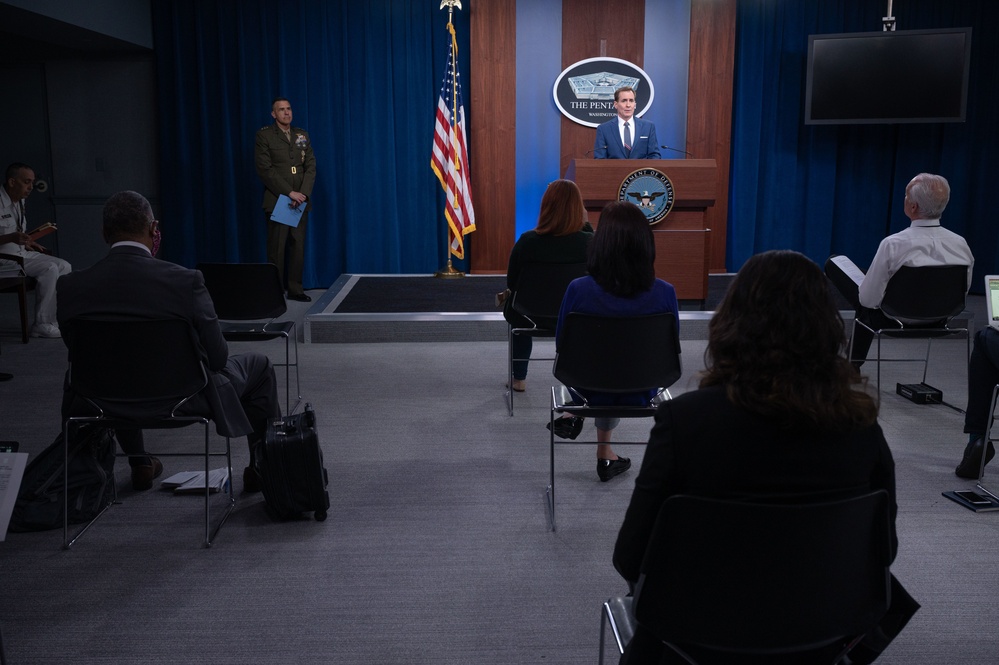Pentagon Press Secretary John F. Kirby briefs press