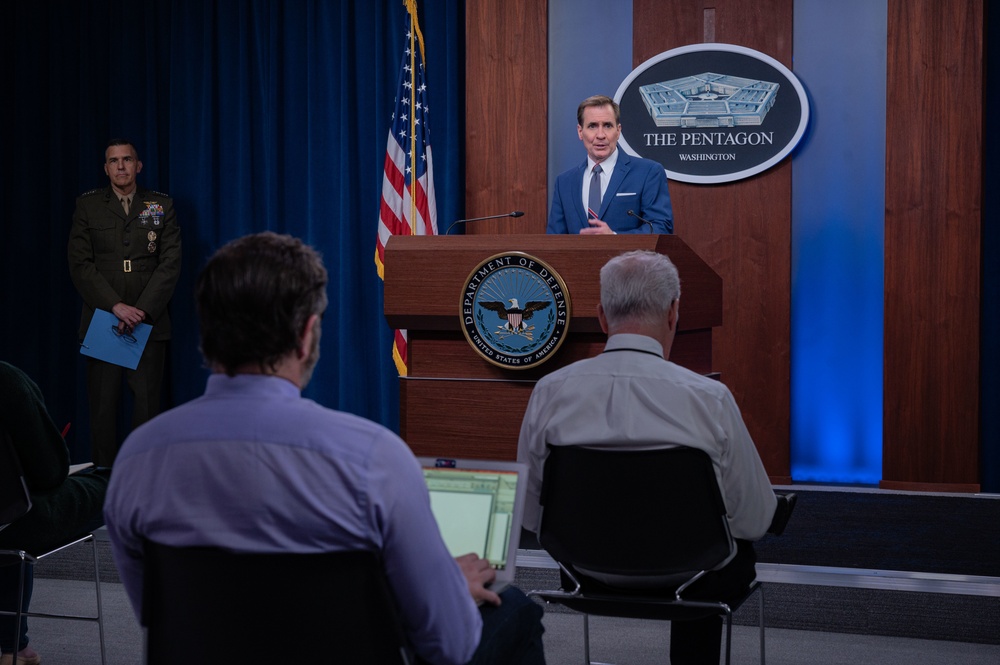 Pentagon Press Secretary John F. Kirby briefs press