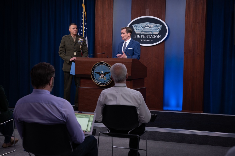 Pentagon Press Secretary John F. Kirby briefs press