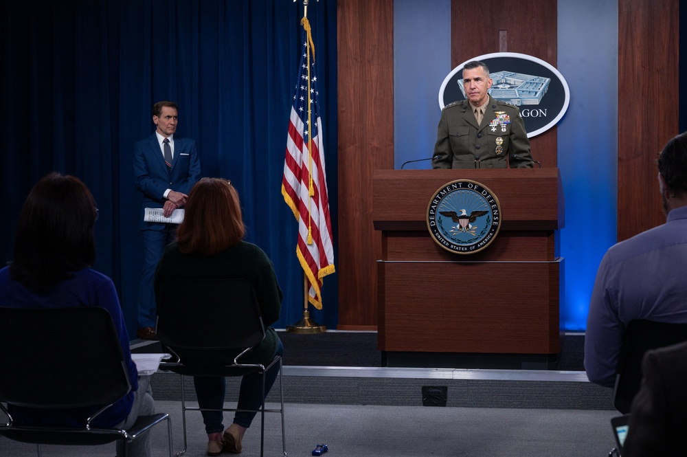 Pentagon Press Secretary John F. Kirby briefs press