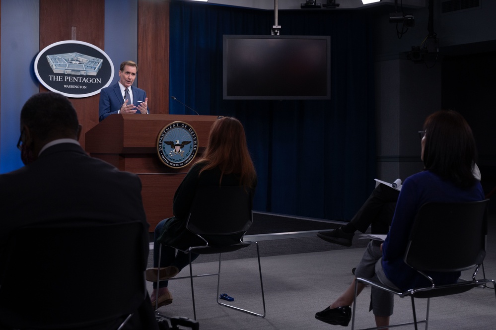 Pentagon Press Secretary John F. Kirby briefs press