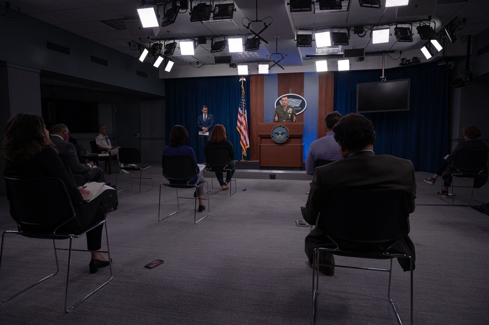 Pentagon Press Secretary John F. Kirby briefs press