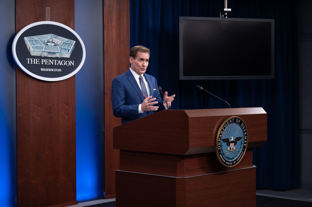 Pentagon Press Secretary John F. Kirby briefs press