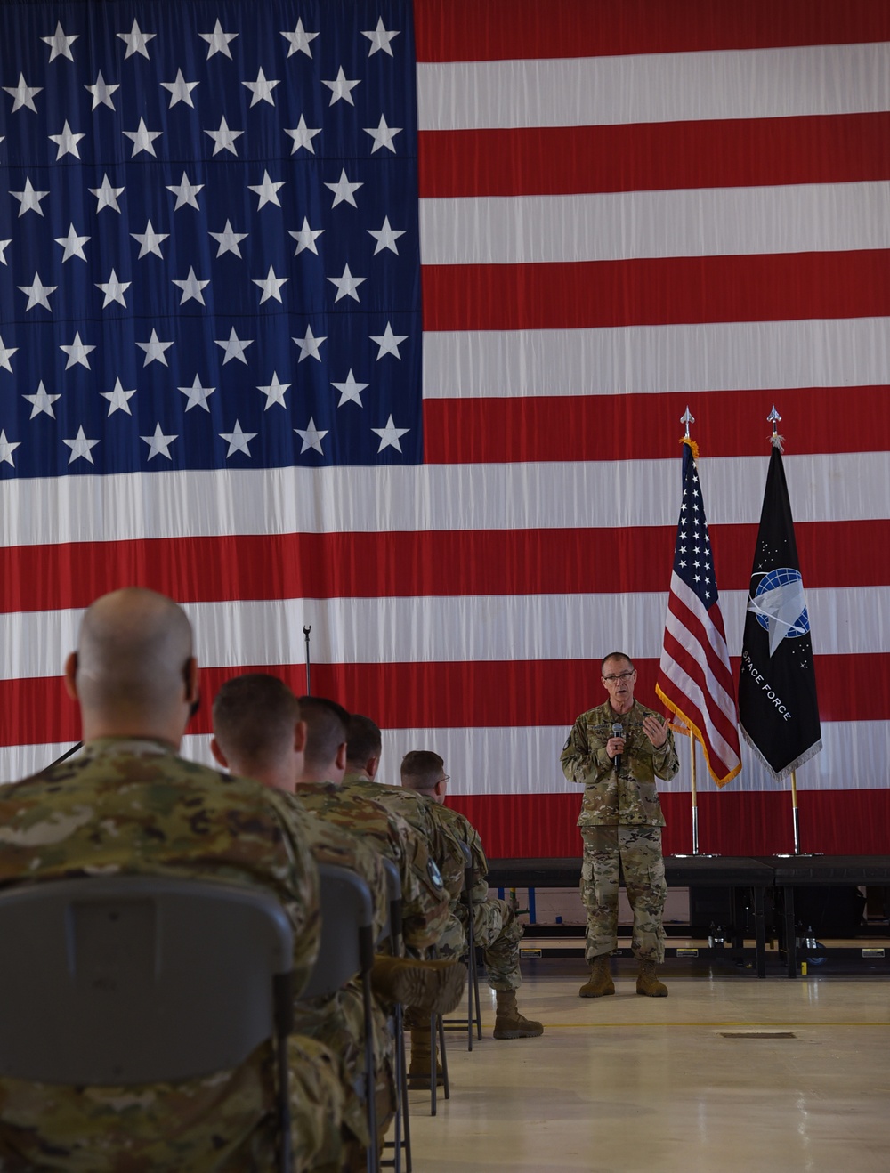 Chief Master Sergeant of the Space Force hosts town hall