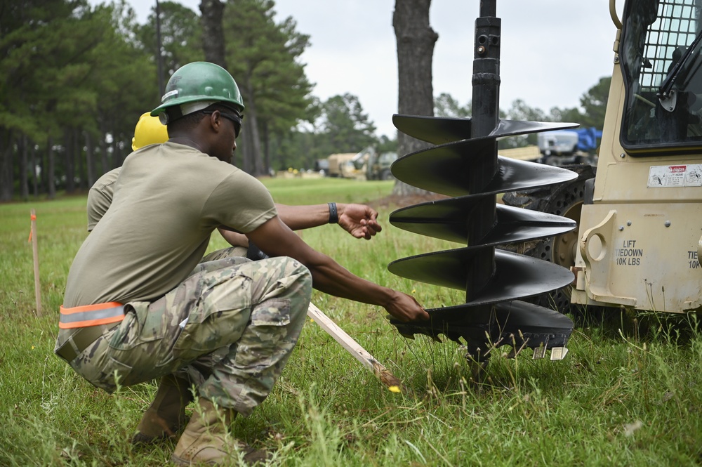 1223rd Engineers build an air assault obstacle course