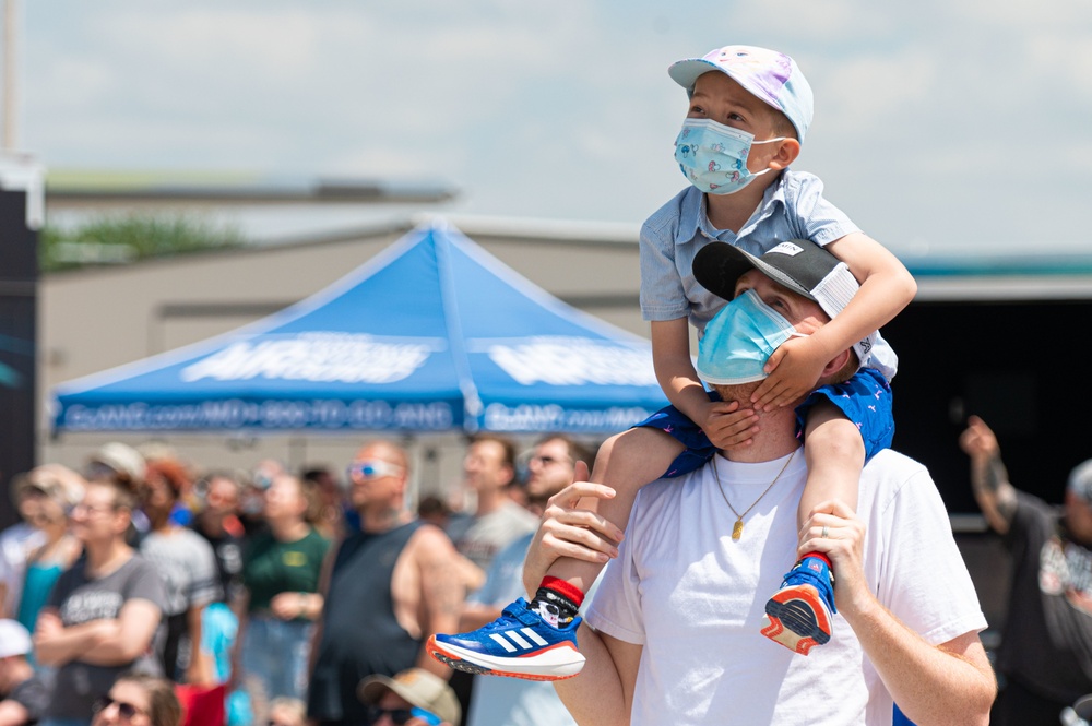 The community gathers to watch the Sound of Speed Airshow