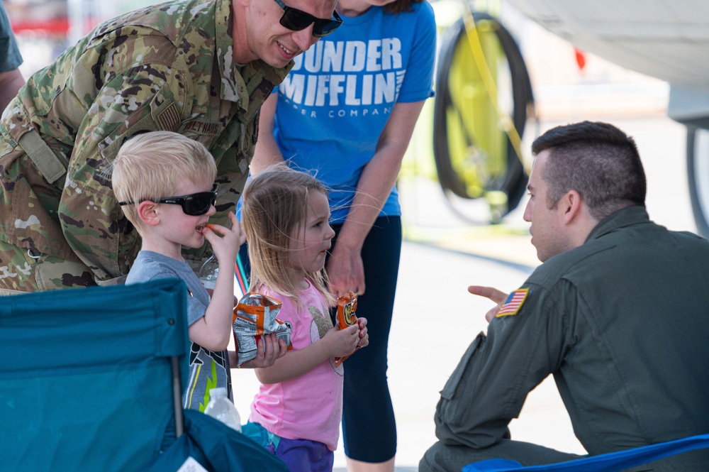 The community gathers to watch the Sound of Speed Airshow