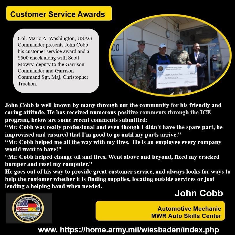 Monthly Customer Service Awards presented