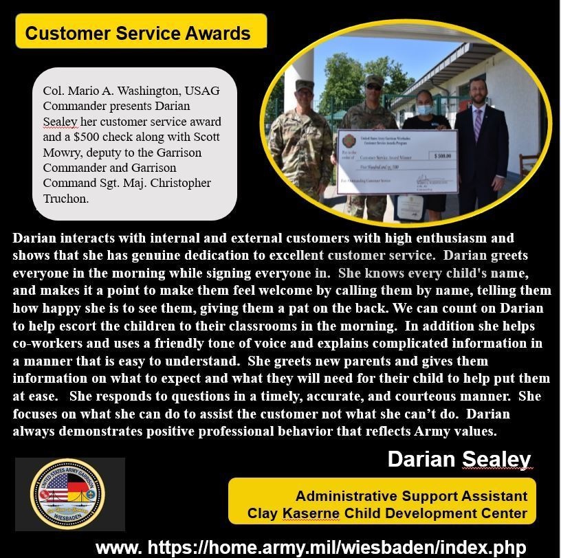 Monthly Customer Service Awards presented