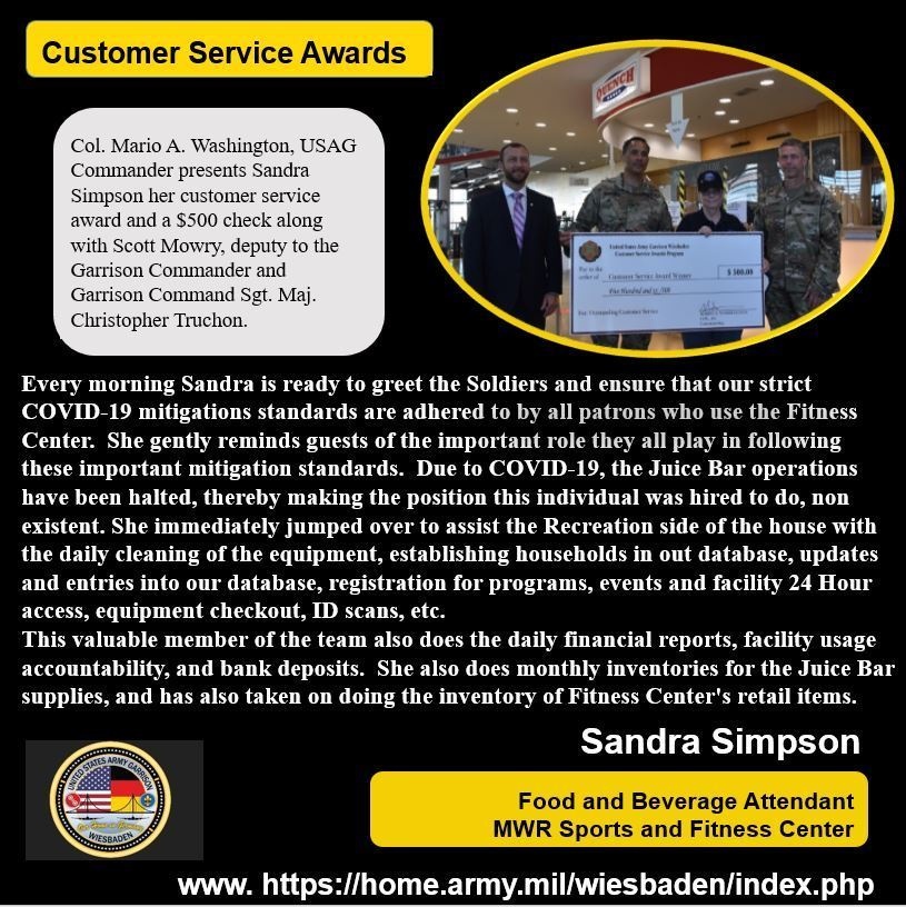 Monthly Customer Service Awards presented