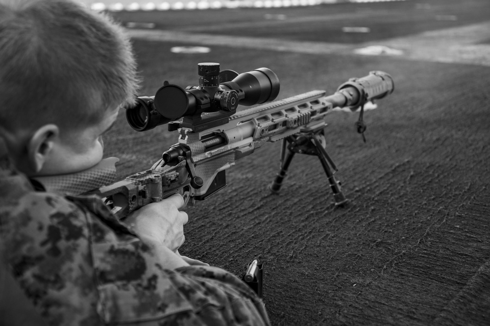 15th MEU ADR Detachment fire sniper rifles aboard USS Makin Island