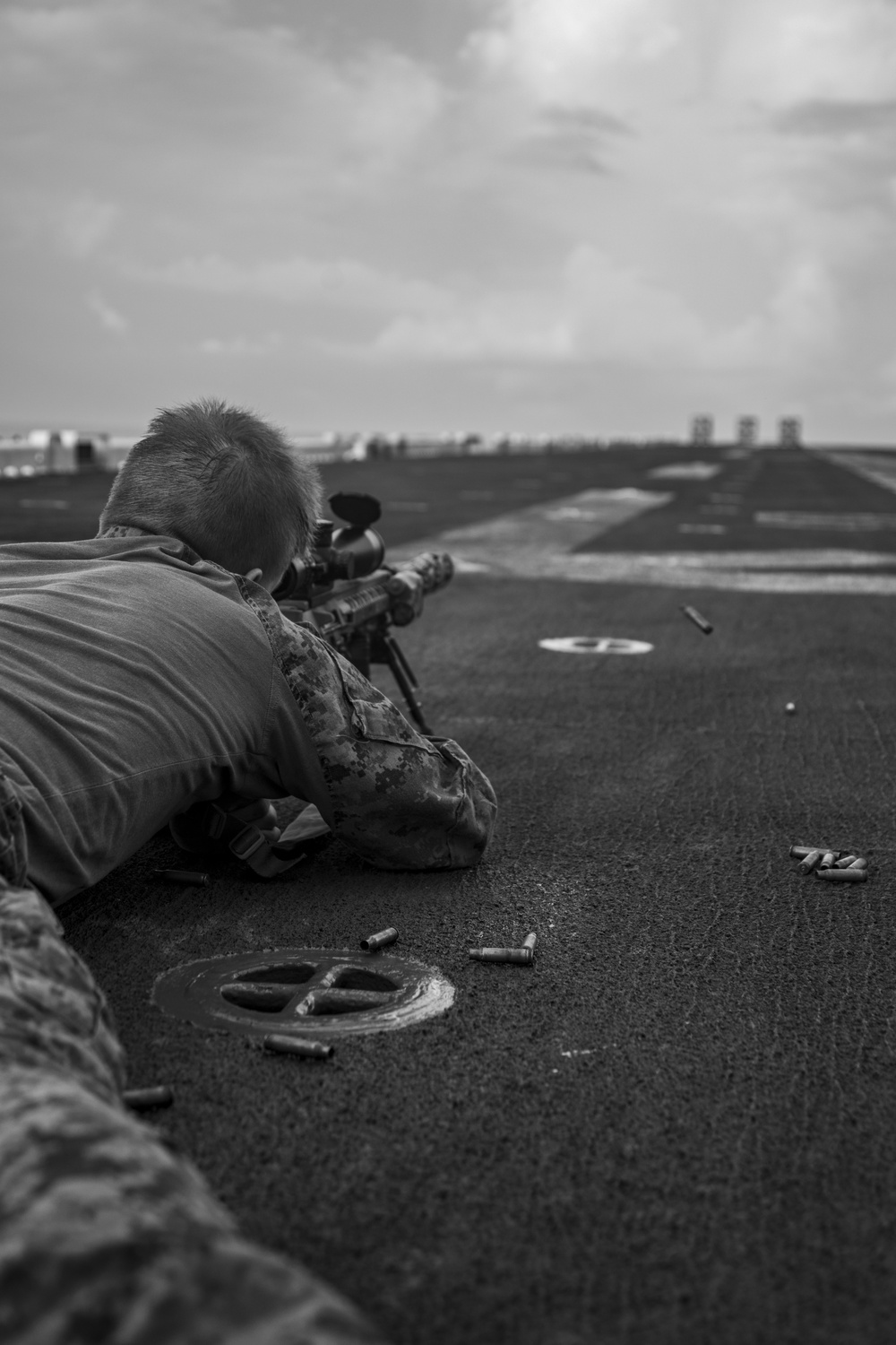 15th MEU ADR Detachment fire sniper rifles aboard USS Makin Island