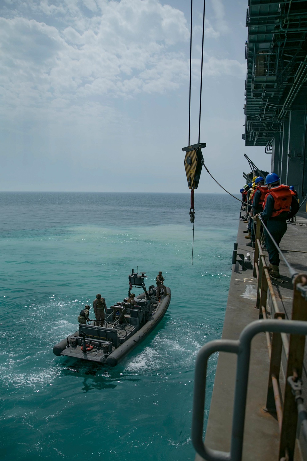 11M Naval Special Warfare Rigid Inflatable Boats arrive on USS Lewis B Puller