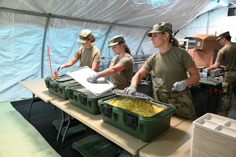 119th Services Flight sets up mobile kitchen and feeds unit during exercise