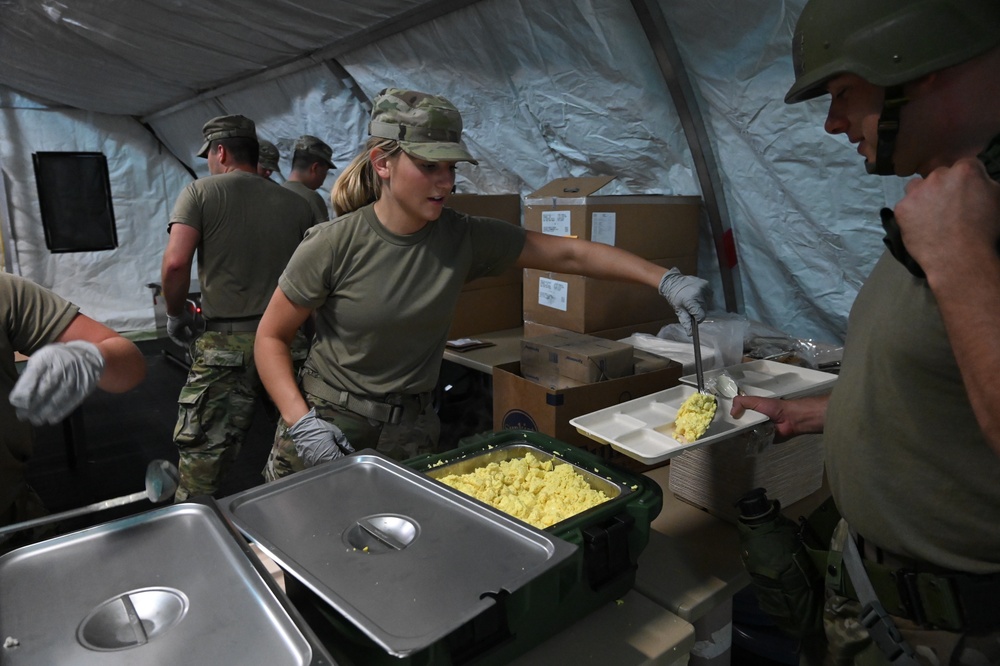 119th Services Flight sets up mobile kitchen and feeds unit during exercise