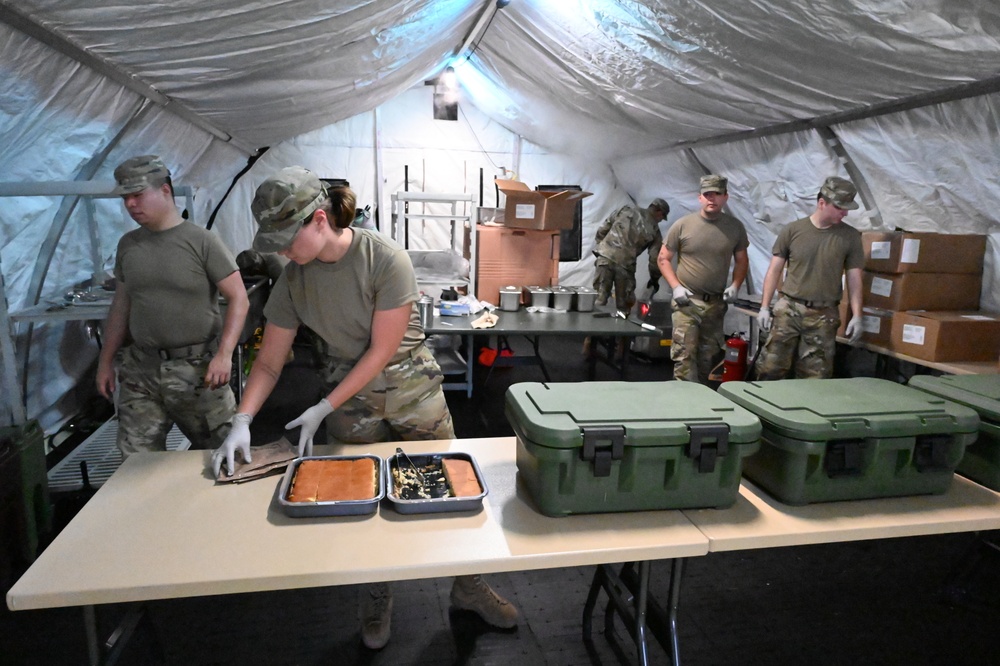 119th Services Flight sets up mobile kitchen and feeds unit during exercise