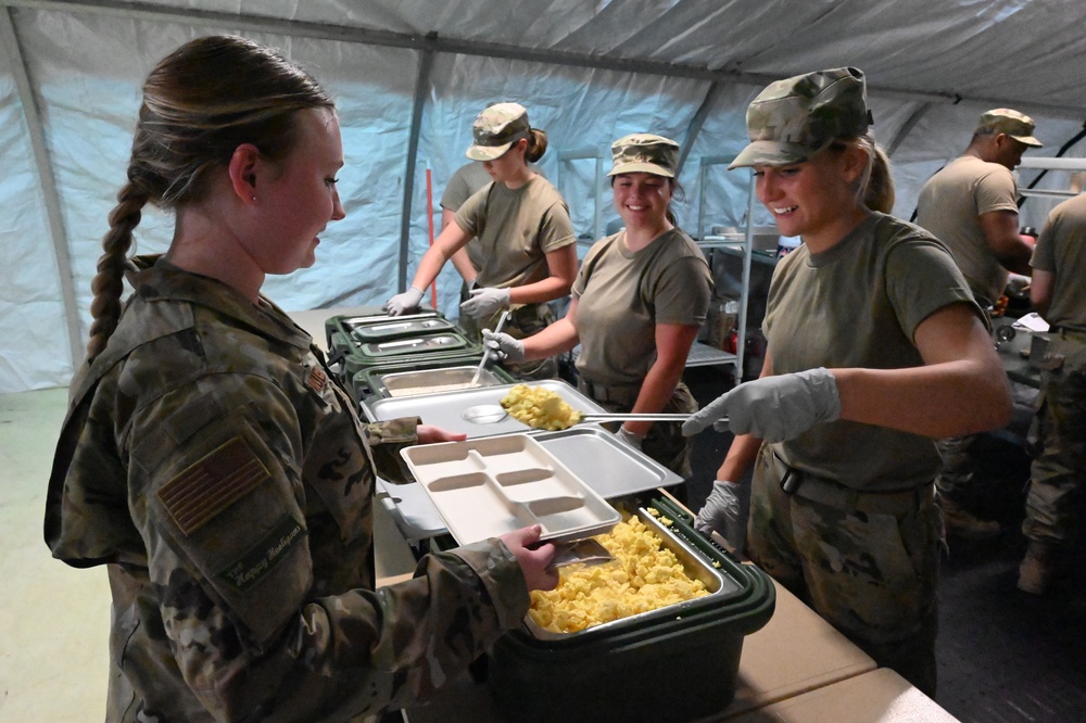 119th Services Flight sets up mobile kitchen and feeds unit during exercise