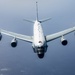 U.S. Air Force RC-135 Rivet Joint Flies Away After Being Refueled