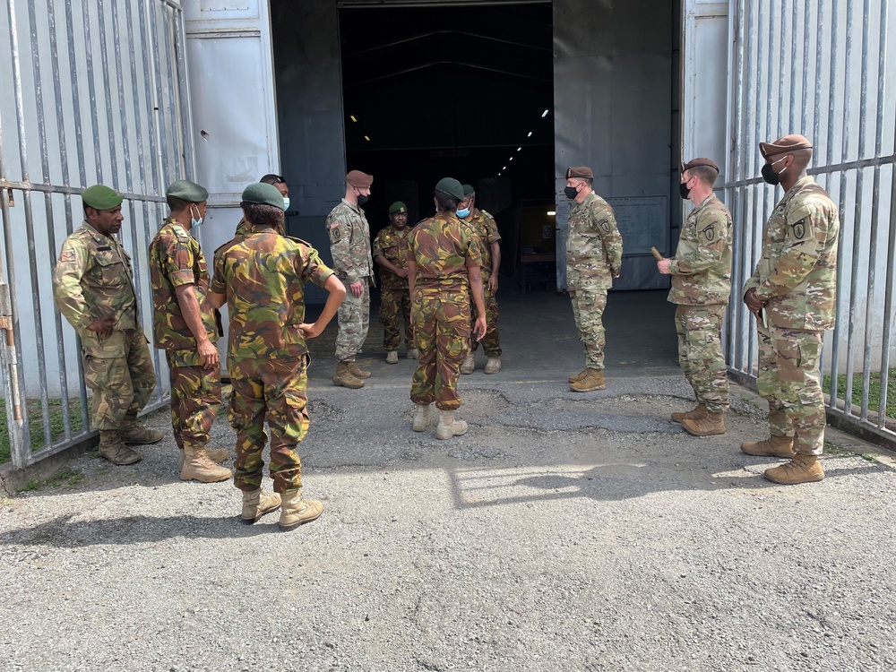 SFAB Soldiers tour warehouse facility in Papua New Guinea