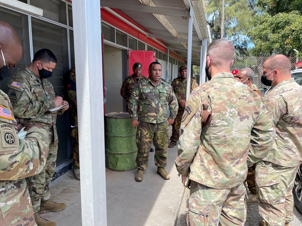 Military Police Commander brief U.S. Army Logisitics Team in Papua New Guinea