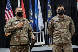 MG Estrada promotes son, SGT Estrada on COVID mission in Oregon