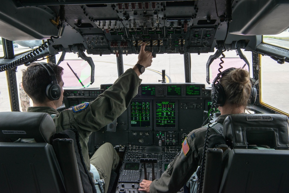 C-130Js conduct flyovers during D-Day 77th anniversary