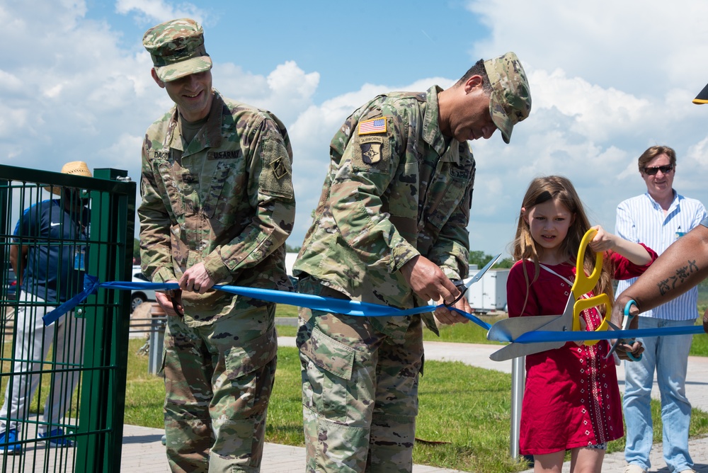 USAG Wiesbaden celebrates the opening of a new artificial turf field on Clay North