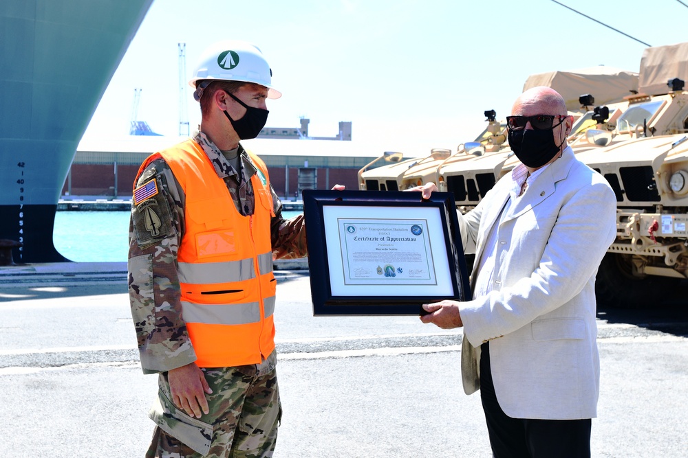 839th Transportation Battalion dock operations at Livorno Port