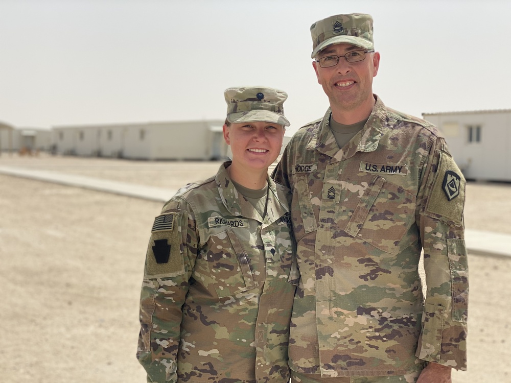 Father and Daughter reunite in Kuwait during Deployment