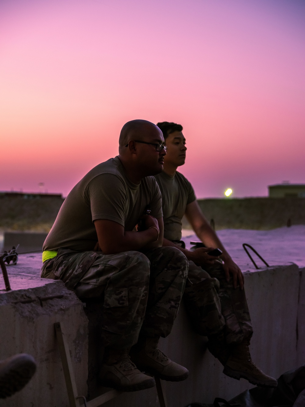 Taking a break at Camp Buehring, Kuwait