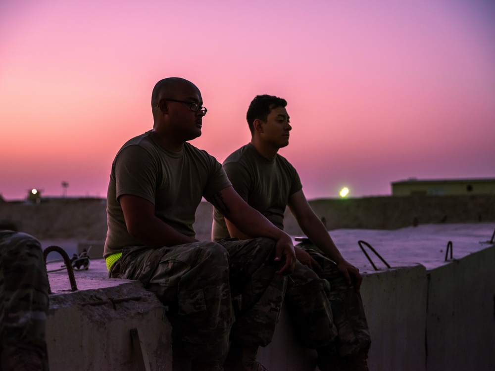 Taking a break at Camp Buehring, Kuwait