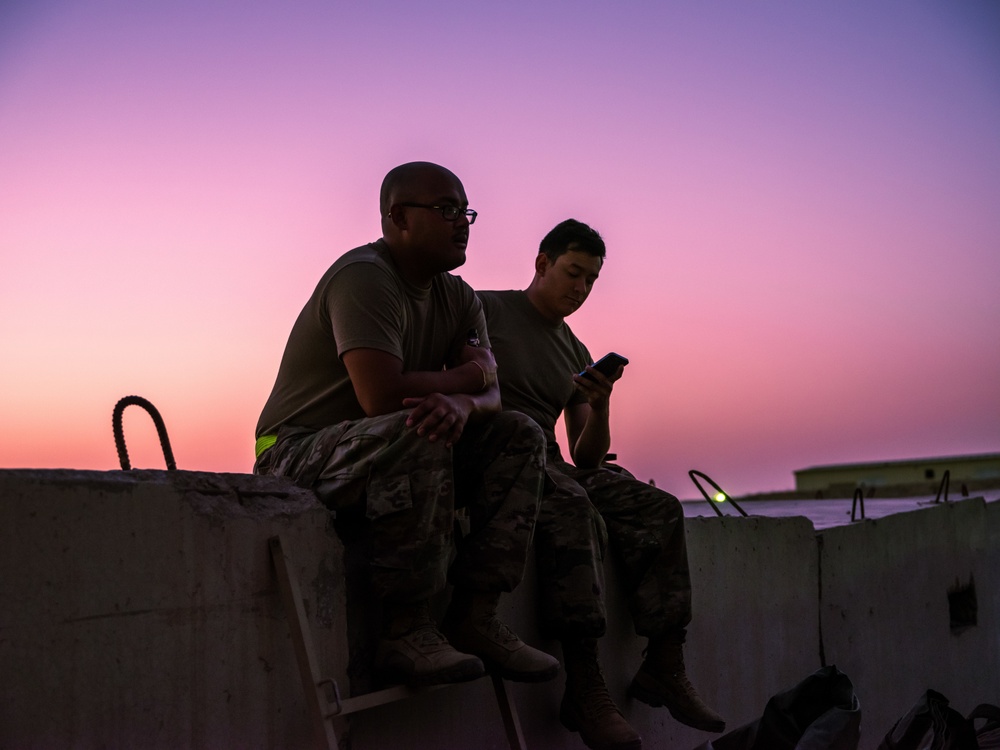 Taking a break at Camp Buehring, Kuwait