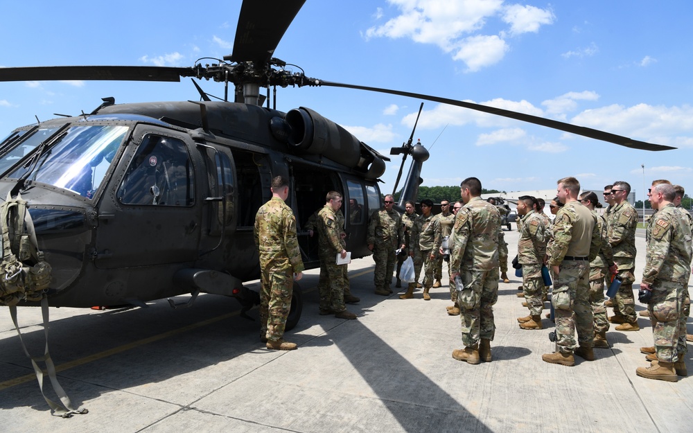 104th Security Forces Squadron fly out on Army Aviation Blackhawks for training at Camp Ethan Allen
