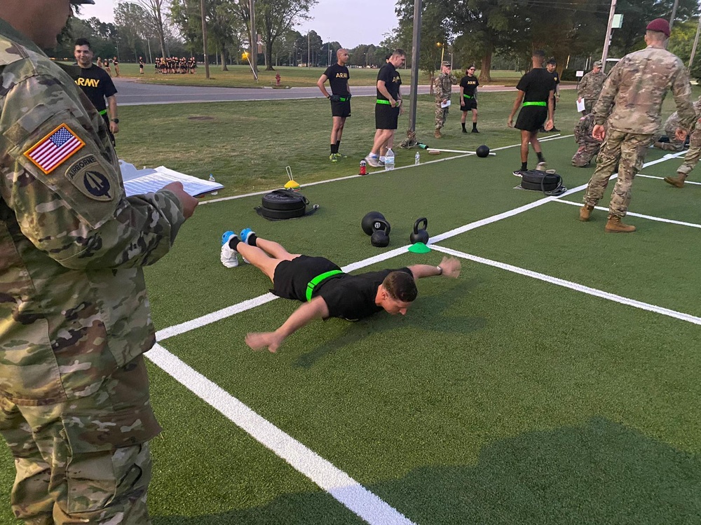 U.S. Army Soldiers conduct the Army Combat Fitness Test