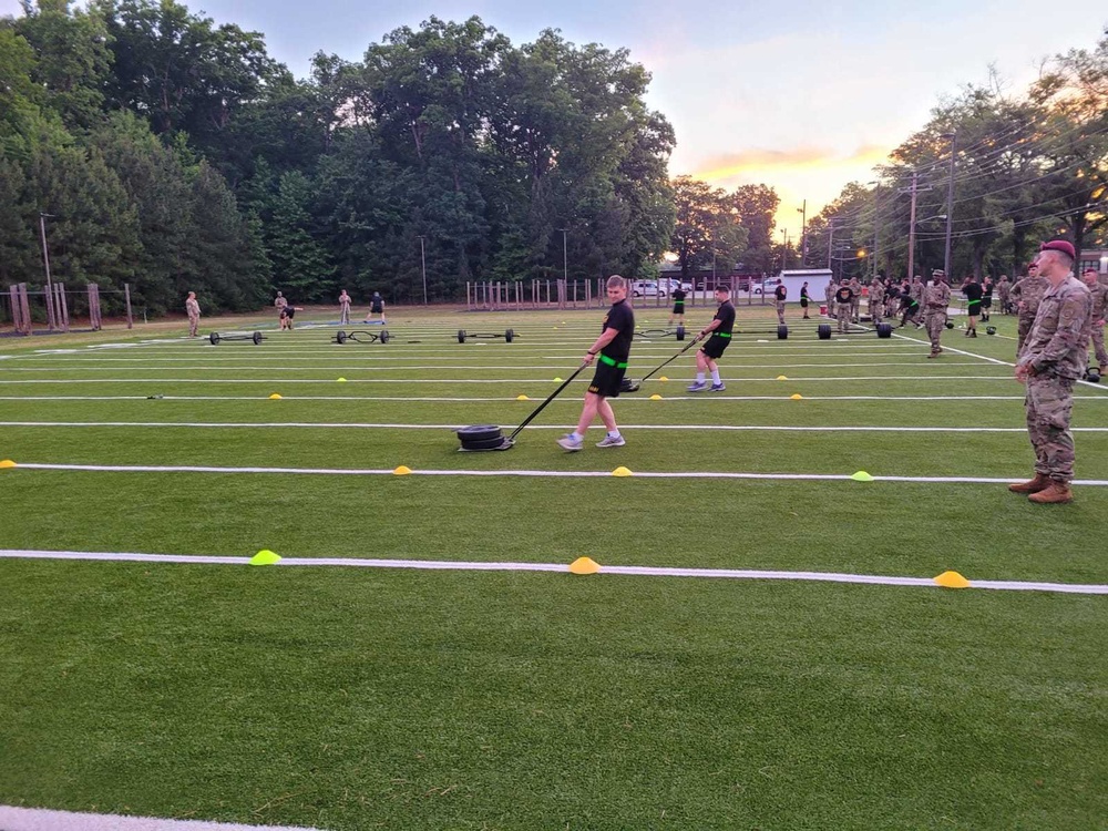 U.S. Army Soldiers conduct the Army Combat Fitness Test