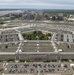 Aerial photos over Pentagon and National Mall