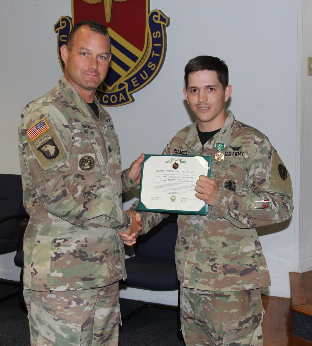 Noncommissioned Officer Academy Cadre recognized for service