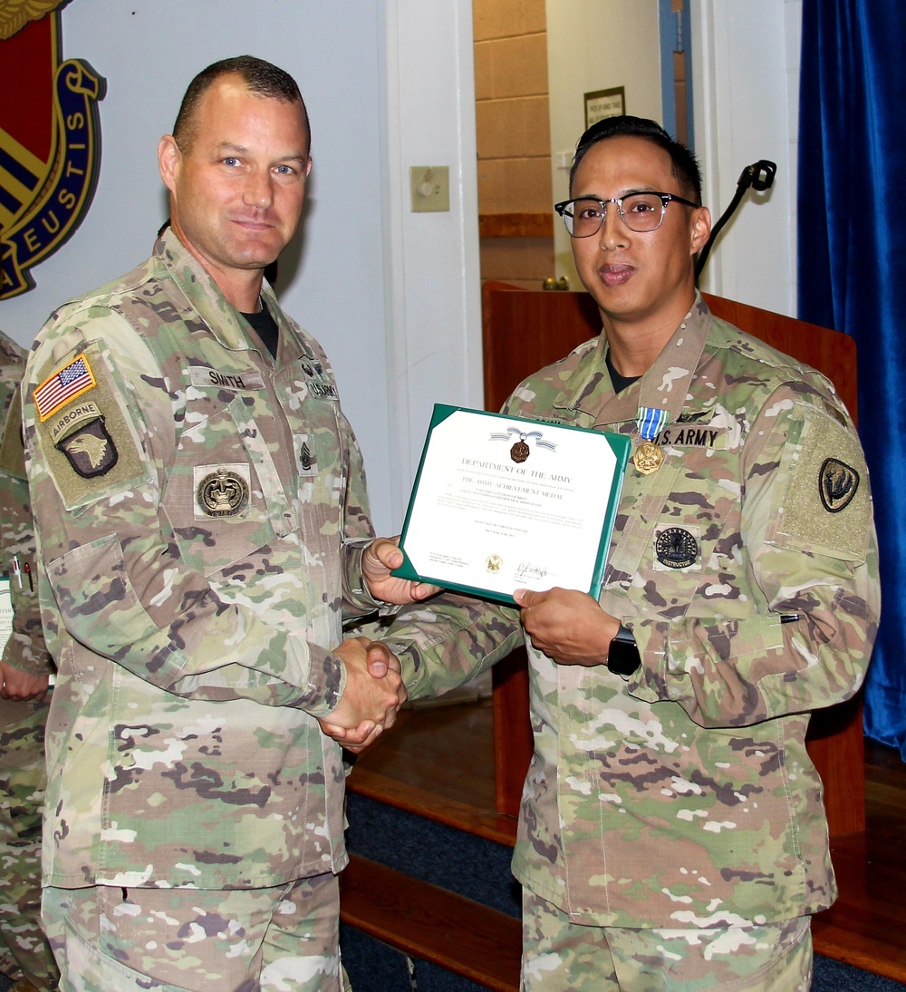 Noncommissioned Officer Academy Cadre recognized for service