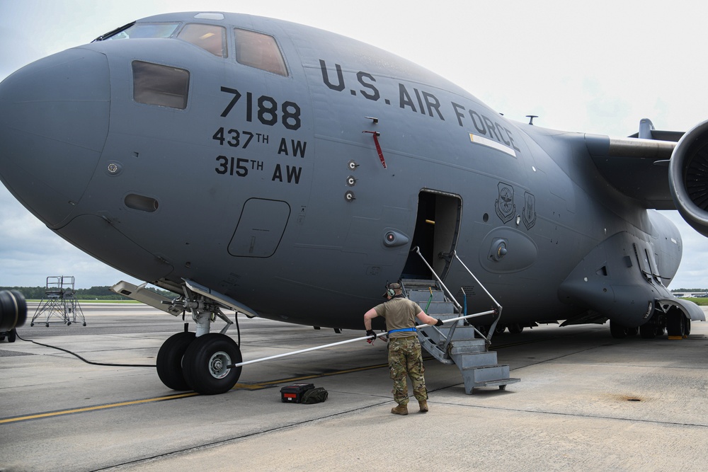 437th Aircraft Maintenance Squadron pre-flight checks